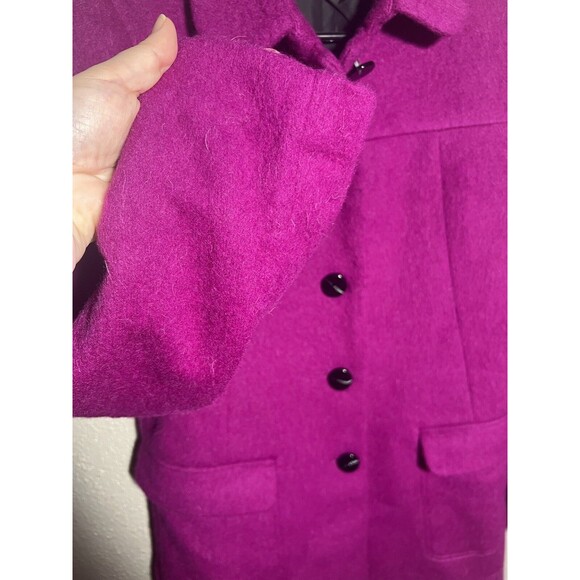 H&M Fuchsia Pink Womens Small Size 6 Wool Blend Coat Jacket Ladies NICE! - Picture 3 of 7